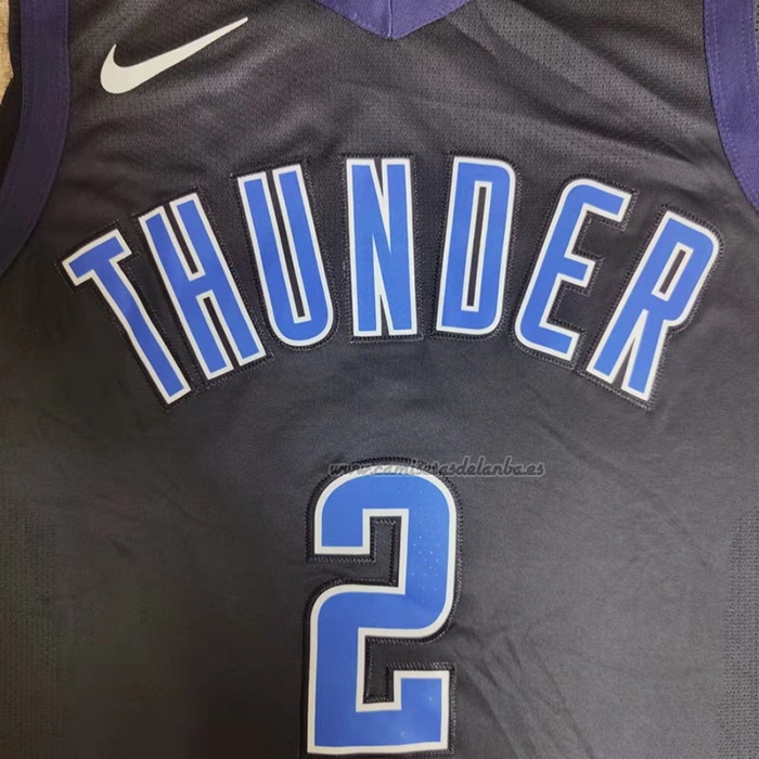 Camiseta Oklahoma City Thunder Shai Gilgeous-Alexander NO 2 Earned Autentico Negro